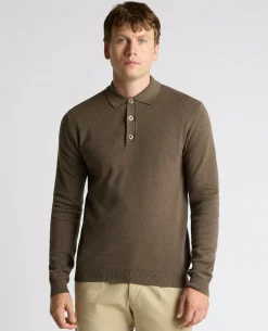 Long Sleeve Cotton Knit Polo