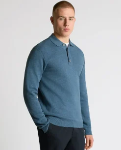 Long Sleeve Cotton Knit Polo