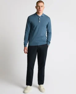 Long Sleeve Cotton Knit Polo