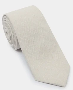 Navy Plain Linen Blend Tie
