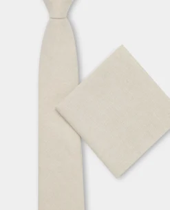 Navy Plain Linen Blend Tie