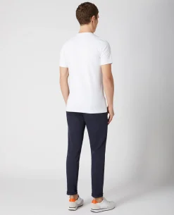 Navy Slim Leg Cotton-Stretch Chinos