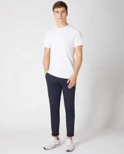 Navy Slim Leg Cotton-Stretch Chinos