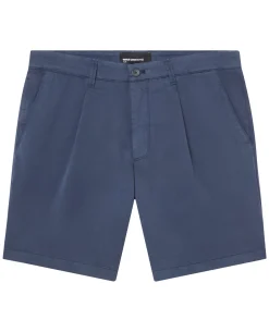 Navy Straight Leg Cotton-Blend Chino Shorts