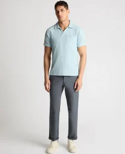 Open Collar Terry Polo Shirt