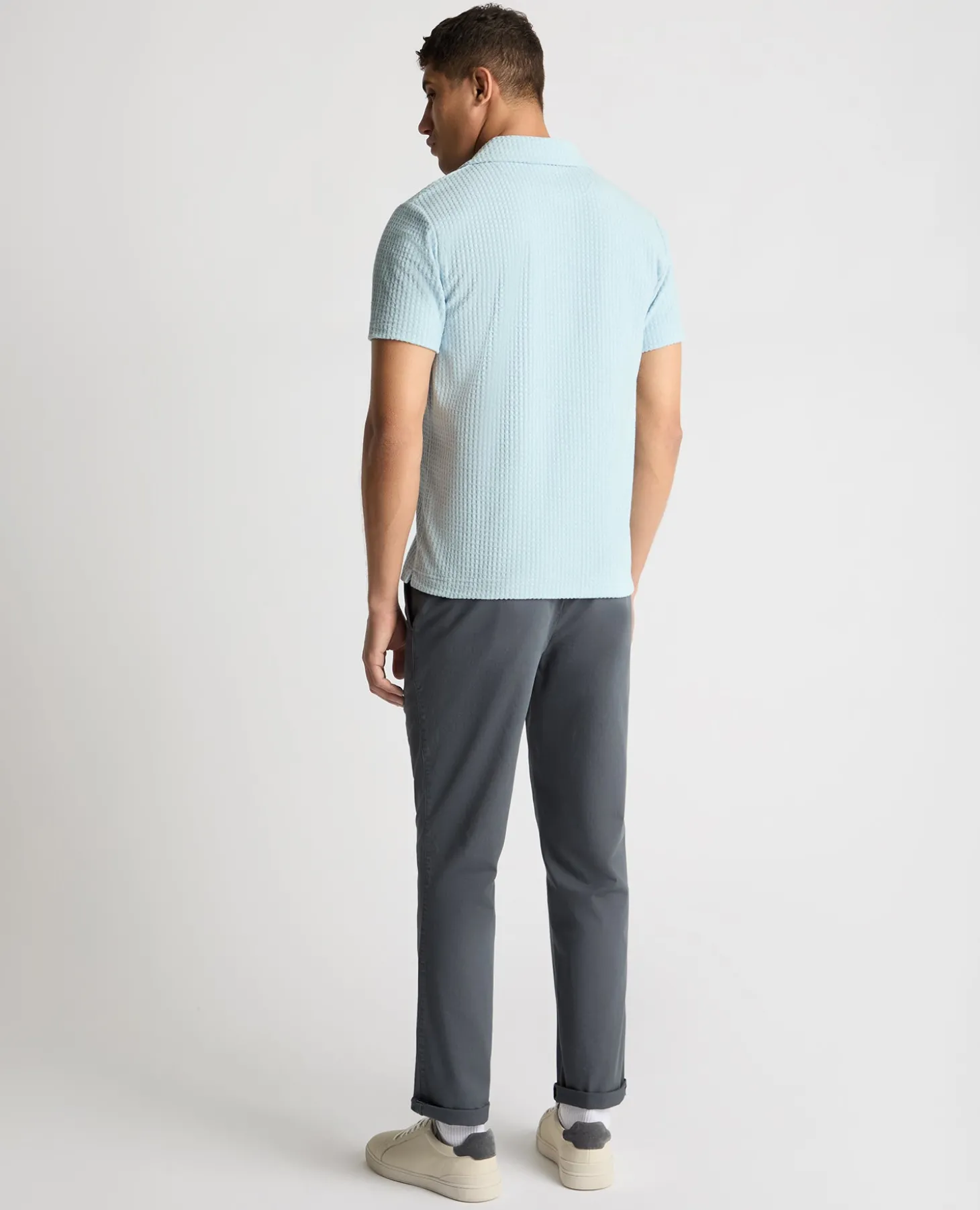 Open Collar Terry Polo Shirt