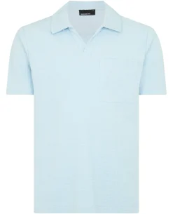 Open Collar Terry Polo Shirt