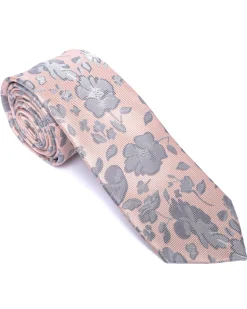 Pink Floral Print Tie