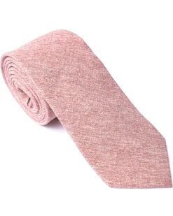 Red Plain Cotton-Linen Tie