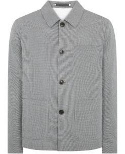 Regular Fit Micro-Houndstooth Chore Jacket
