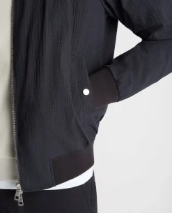 Regular Fit Seersucker Bomber Jacket