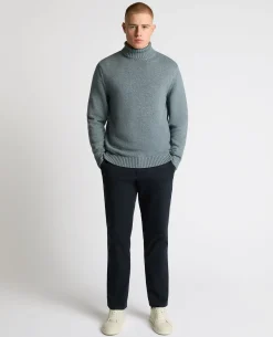 Roll Neck Cotton Knit Sweater