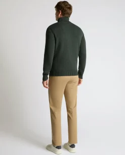 Roll Neck Cotton Knit Sweater