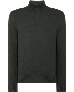 Roll Neck Cotton Knit Sweater