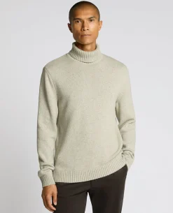 Roll Neck Cotton Knit Sweater