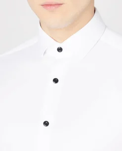 Slim Fit Black Button Formal Shirt