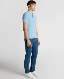 Slim Fit Cotton Interest Fabric Polo Shirt