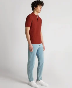 Slim Fit Cotton Interest Fabric Polo Shirt