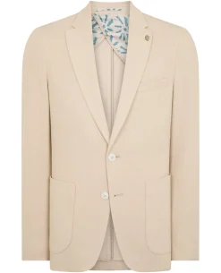 Slim fit cotton-blend stretch jacket
