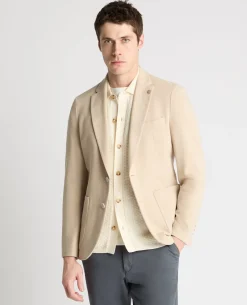 Slim fit cotton-blend stretch jacket