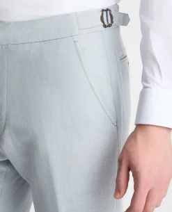 Slim Fit Linen Blend Suit Trousers