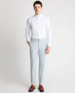 Slim Fit Linen Blend Suit Trousers