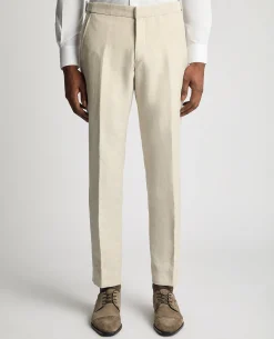 Slim Fit Linen Blend Suit Trousers