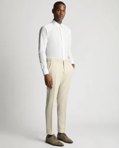 Slim Fit Linen Blend Suit Trousers