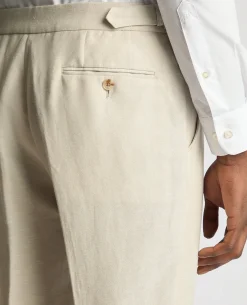 Slim Fit Linen Blend Suit Trousers