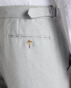 Slim Leg Linen-Blend Formal Trousers