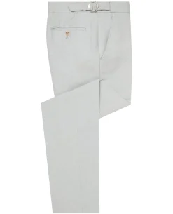 Slim Leg Linen-Blend Formal Trousers