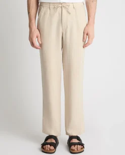 Stone Straight Leg Linen Trousers