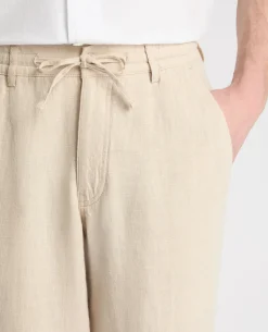 Stone Straight Leg Linen Trousers