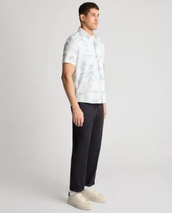 Tapered Fit Abstract Floral Print Shirt