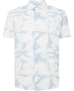 Tapered Fit Abstract Floral Print Shirt