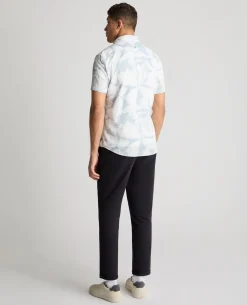 Tapered Fit Abstract Floral Print Shirt