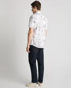 Tapered Fit Abstract Floral Print Shirt
