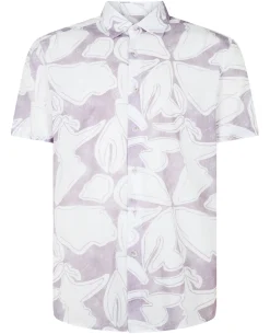 Tapered Fit Abstract Floral Print Shirt