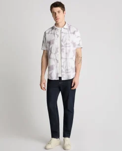 Tapered Fit Abstract Floral Print Shirt