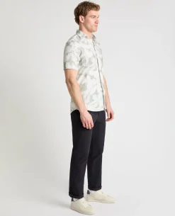 Tapered Fit Abstract Floral Print Shirt