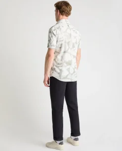 Tapered Fit Abstract Floral Print Shirt