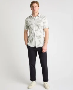 Tapered Fit Abstract Floral Print Shirt