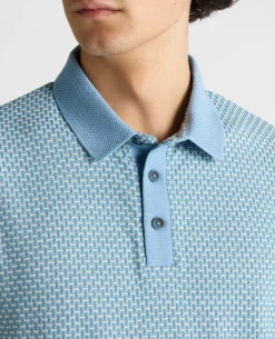 Tapered Fit Basket Weave Polo Shirt