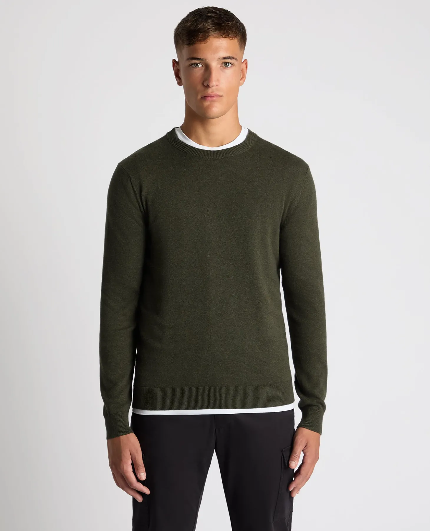 Tapered Fit Cotton Crew Neck Sweater