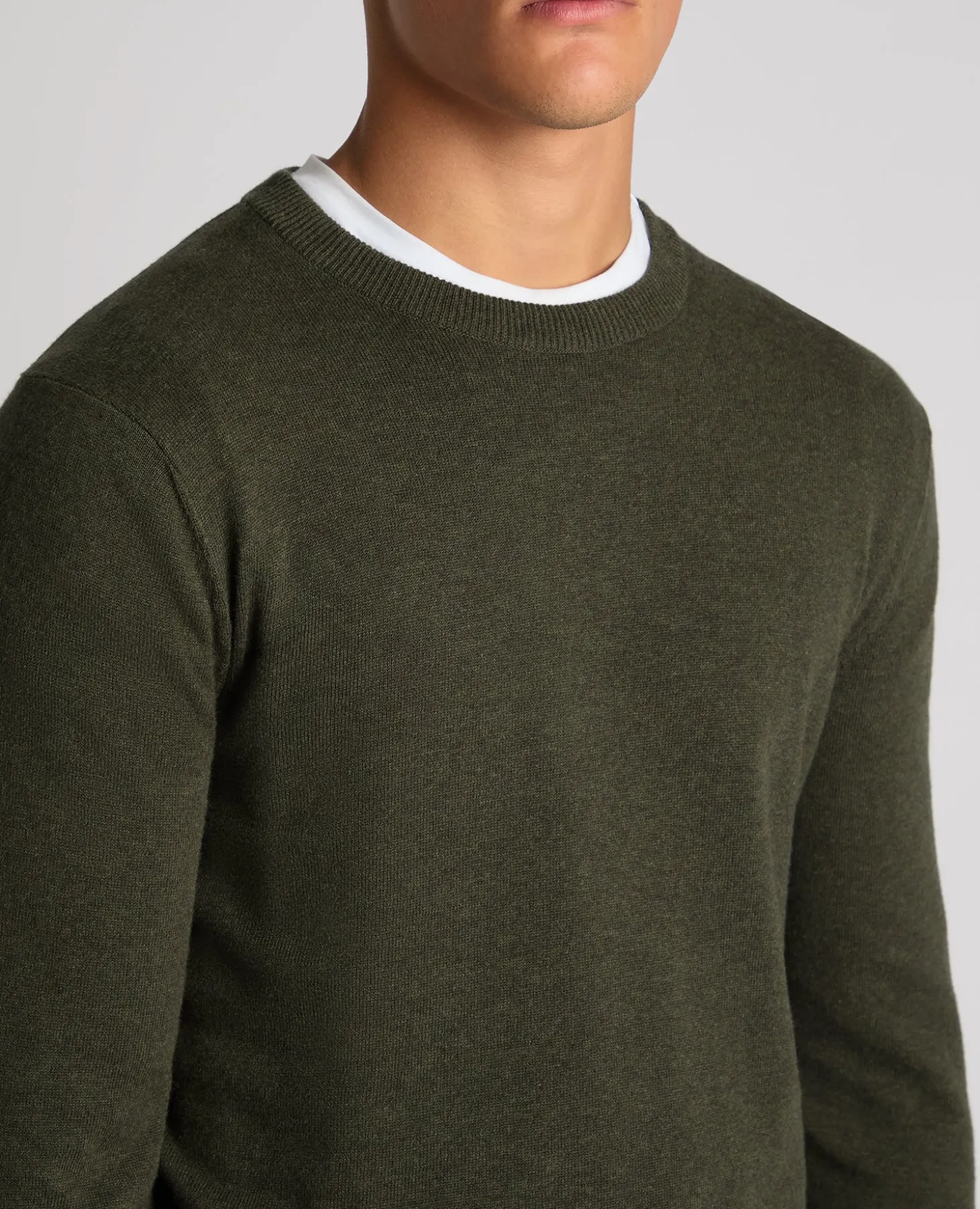 Tapered Fit Cotton Crew Neck Sweater