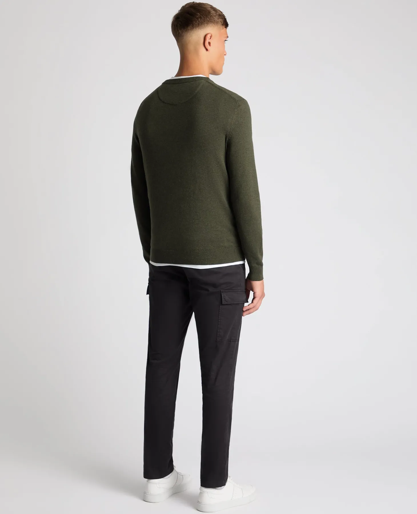 Tapered Fit Cotton Crew Neck Sweater