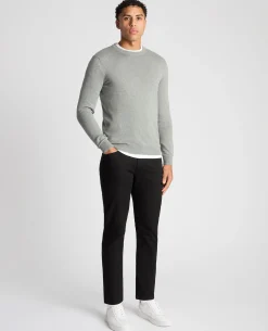 Tapered Fit Cotton Crew Neck Sweater