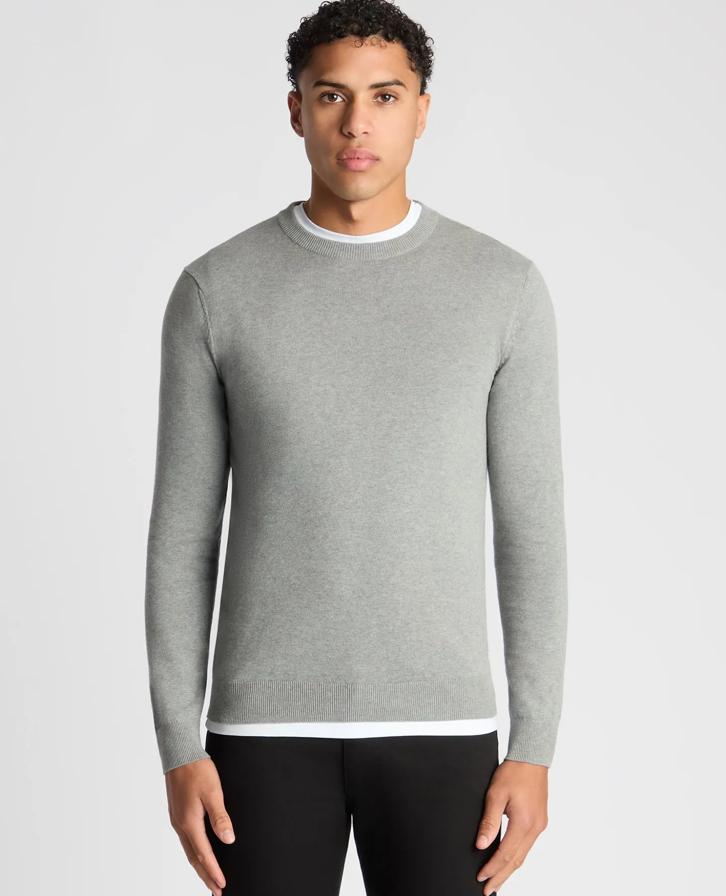 Tapered Fit Cotton Crew Neck Sweater