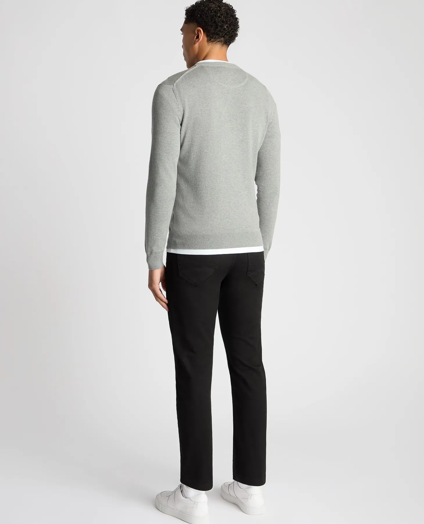 Tapered Fit Cotton Crew Neck Sweater