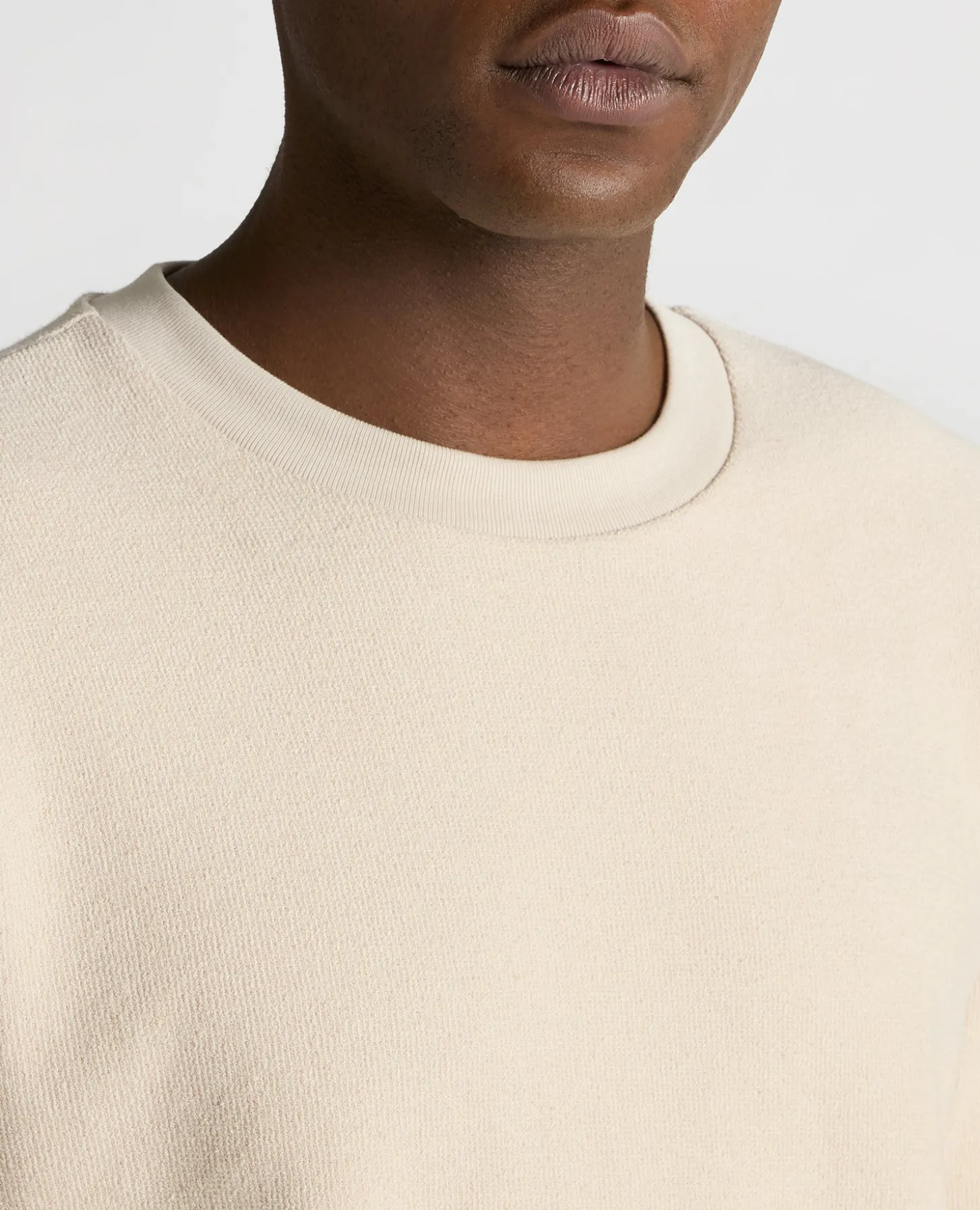 Tapered Fit Cotton Micro Waffle Sweatshirt